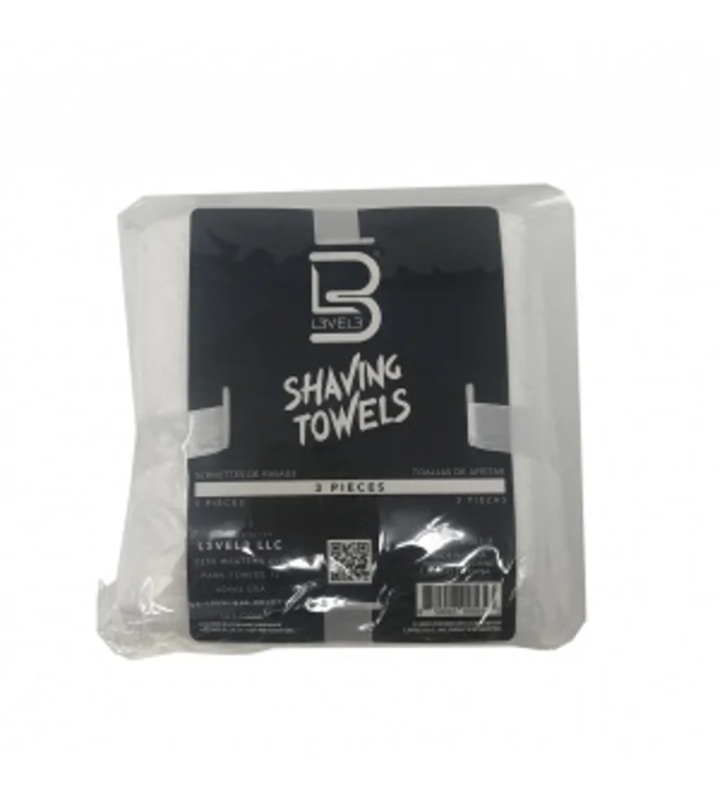 L3VEL3 Small White Towels for Shaving, 3pcs
